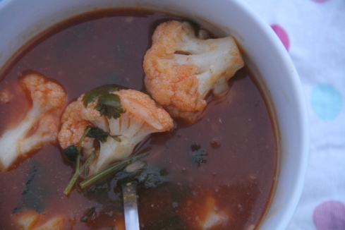 Chilli and tamarind, Asian style cauliflower soup recipe